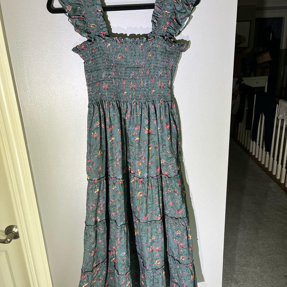 Hill House Green Floral Midi Dress - Picture 7 of 8